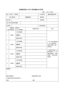 0608数据通信接口分项工程质量验收记录表