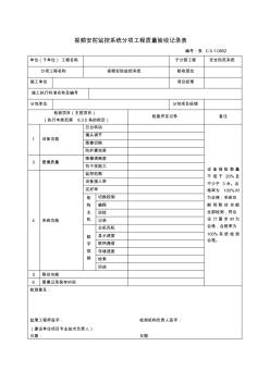 0802視頻安防監(jiān)控系統(tǒng)分項工程質(zhì)量驗收記錄表