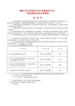 2004《四川省建设工程工程量清单计价市政定额说明及计算规则》