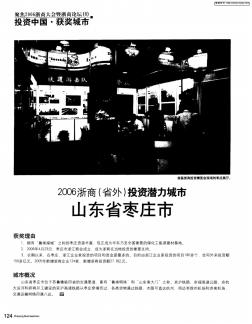 2006浙商(省外)投资潜力城市——山东省枣庄市