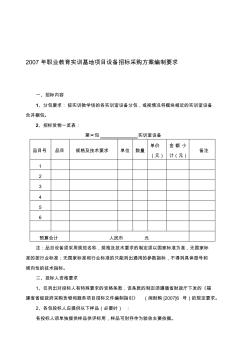 2007年职业教育实训基地项目设备招标采购方案编制要求[优质文档]