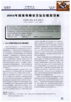 2010年國家電網(wǎng)安全運行情況分析