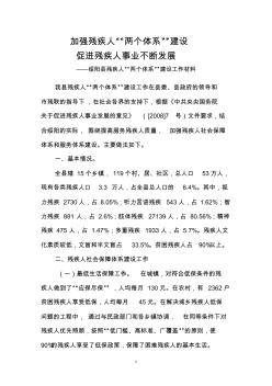 2010年残疾人两个体系建设情况汇报材料