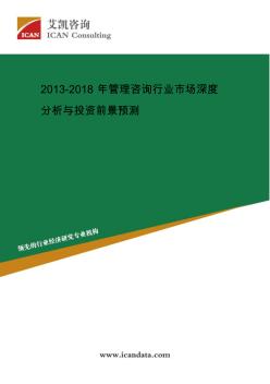 2013-2018年管理咨询行业市场深度分析与投资前景预测