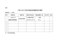 2013年應(yīng)急演練科目清單