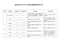 2014年设备设施维修保养计划