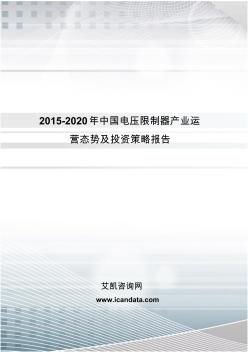 2015-2020年中国电压限制器产业运营态势及投资策略报告