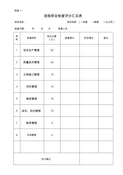 2015年公司巡檢評(píng)分標(biāo)準(zhǔn)