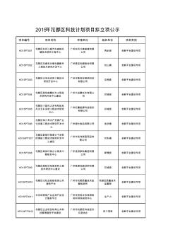 2015年花都区项目立项公示(2)