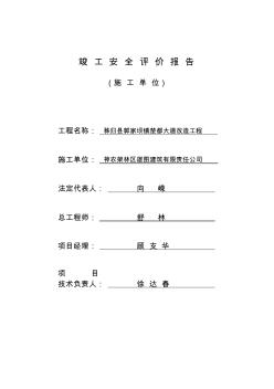 2019市政道路工程安全评价报告