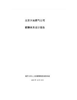 2019年【管理精品】北京大地燃气公司薪酬体系设计报告