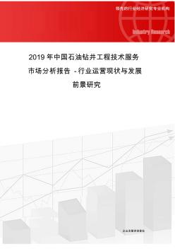 2019年中国石油钻井工程技术服务市场分析报告-行业运营现状与发展前景研究 (2)