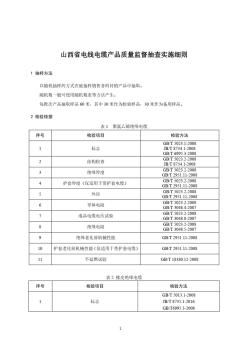 2020山西省电线电缆产品质量监督抽查实施细则