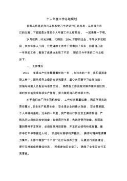 2020年個人年度工作總結(jié)規(guī)劃