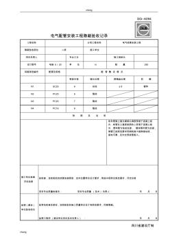 2020最新SG-A094电气配管安装工程隐蔽验收记录