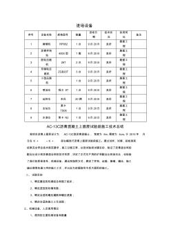 AC-13C瀝青混凝土上面層試驗(yàn)段總結(jié)報(bào)告概要