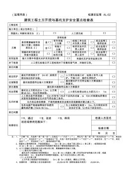 AL-02建筑工程土方開挖與基坑支護(hù)安全要點(diǎn)檢查表