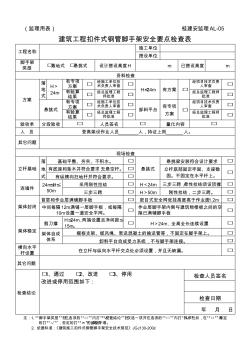 AL-05建筑工程扣件式钢管脚手架安全要点检查表