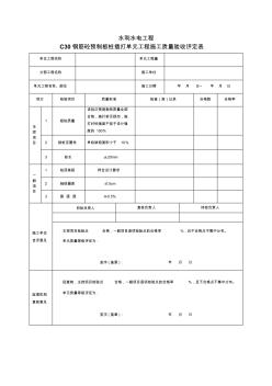 C30预制砼板桩插打单元工程施工质量验收评定表