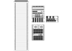 CAD机柜面板图(配线架,理线架,交换机等)