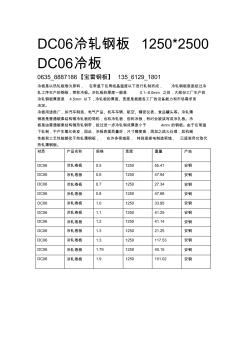 DC06冷轧钢板DC06冷板
