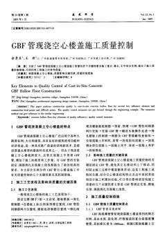 GBF管现浇空心楼盖施工质量控制