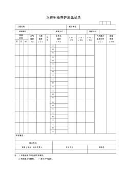 JJ050大體積混凝土測(cè)溫養(yǎng)護(hù)記錄表