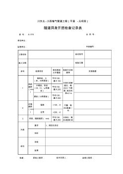 JL-010隧道开挖检查检查记录表