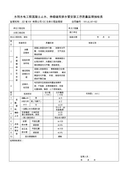 JL砼浇筑监理抽检(止水、伸缩缝、排水管)