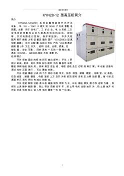 KYN28-12型高压柜设计总结精编版
