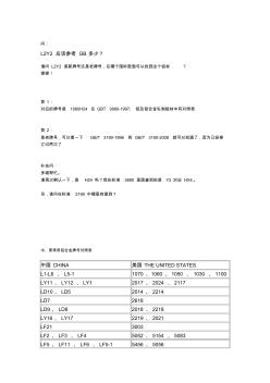 L2Y2及其常用铝合金牌号对照表