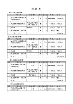 LED屏报价表