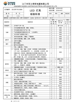 LED成品檢驗(yàn)標(biāo)準(zhǔn)