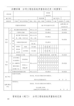 PE管及双壁波纹管施工分部、分项、检验批质量验收表格模板