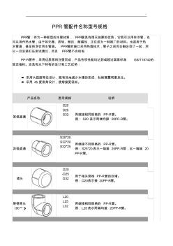 PP-R管件名称型号规格