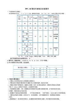 PPr管安装技术参数