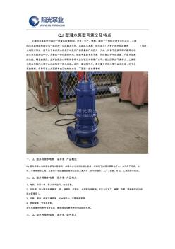 QJ型潜水泵型号意义及特点
