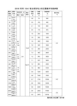 S9-M系列10kV级全密封电力变压器基本性能参数