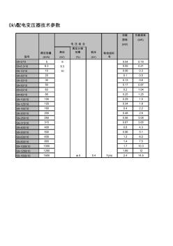 S9变压器参数