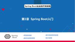 SpringBoot企业级开发教程第1章SpringBoot入门