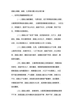 u混凝土蜂窩、麻面、孔洞等問題分析處理方案