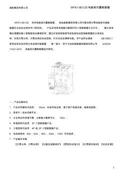 WFK1-80_125電能表外置斷路器使用說(shuō)明書(shū)