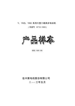 Y、YKK、YKS系列高压电机710-1000