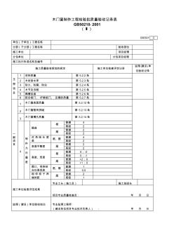 Ⅰ金属门窗安装工程检验批质量验收记录表(2)