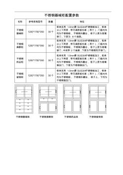 不锈钢器械柜配置参数(精)