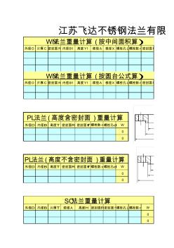 不銹鋼法蘭重量計(jì)算