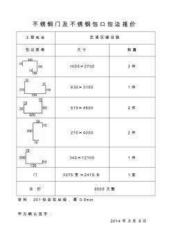 不銹鋼門及不銹鋼包口包邊報(bào)價