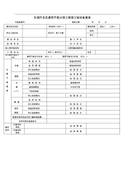 东湖开发区建筑节能分部工程竣工验收备案表