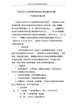 八师石河子标准化建设验收方案设计