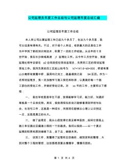 公司监理员年度工作总结与公司监理年度总结汇编